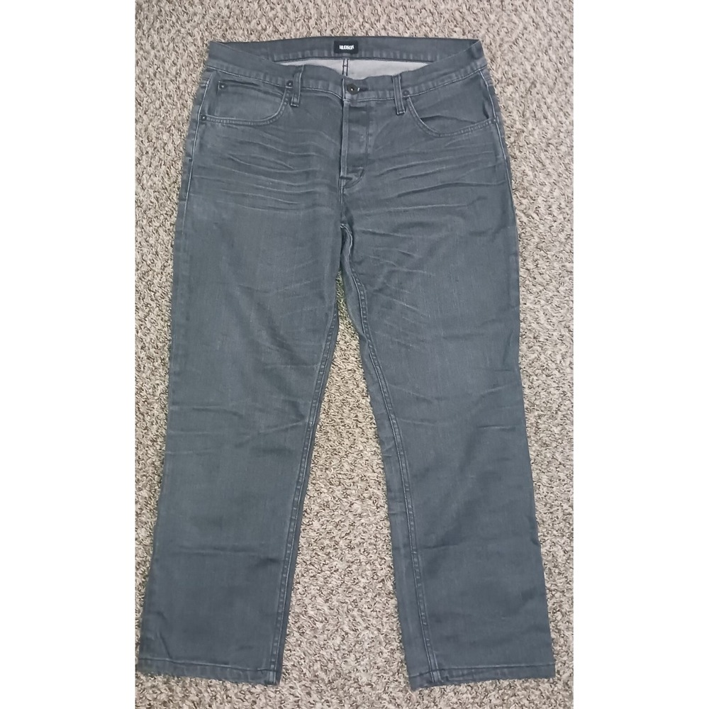 Hudson Jeans Men's Blake Slim Straight Fit Gray Wash Button Fly Size 36
